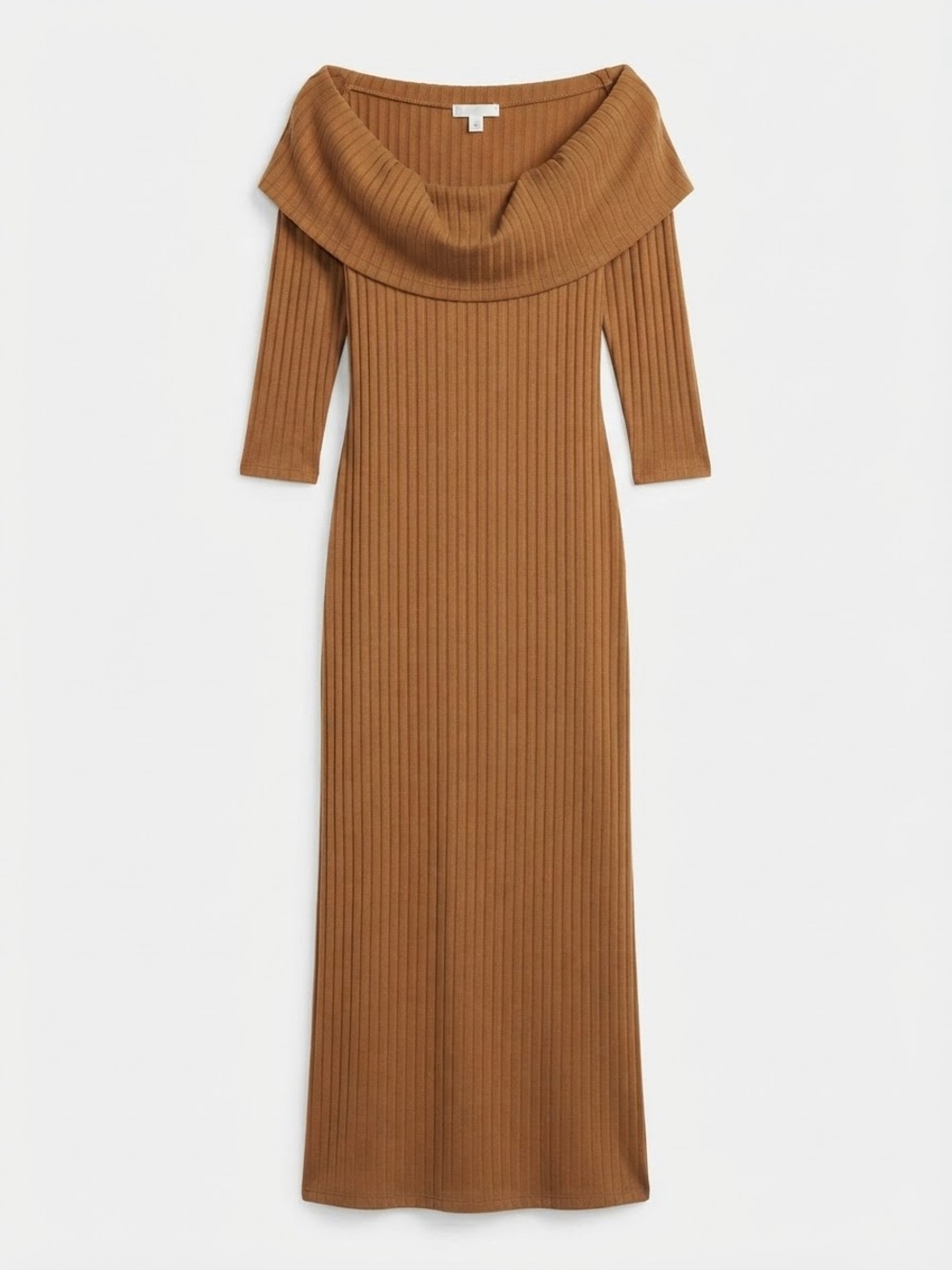NWT Old Navy Ribbed Off-Shoulder Turtleneck Dress in Camel